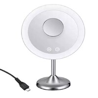 Espejo Recargable USB Con Sport 10x Metal Cepillado BERC19ES marca Conair