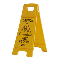 Se&ntilde;al plegable de seguridad con mensaje de &ldquo;wet floor&rdquo;. marca Trust